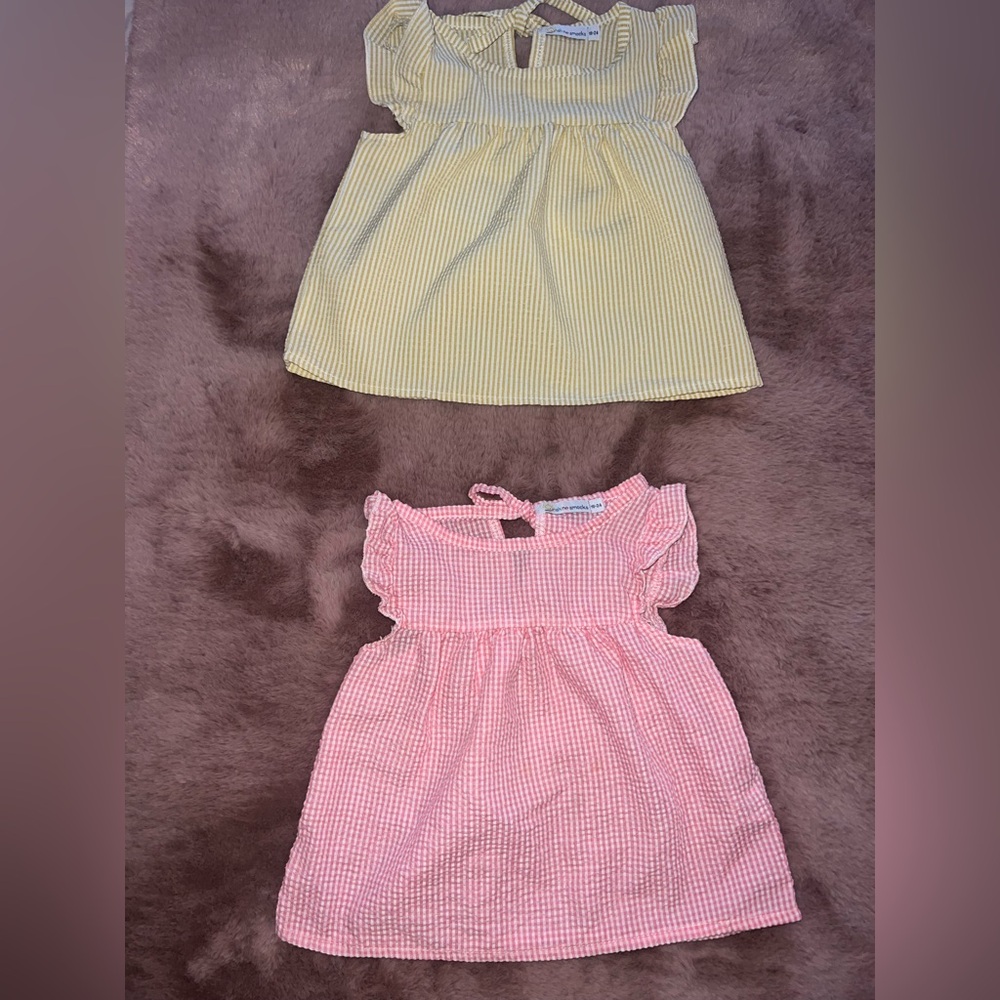 2 for 1! Sunshine smocks yellow and pink dresses